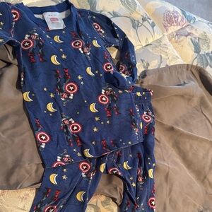 Hanna Andersson Blue and Yellow Superhero Pajama Set